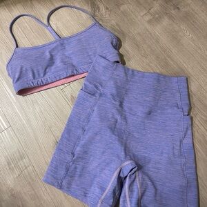 Vitality Purple Sports Bra and Shorts Set